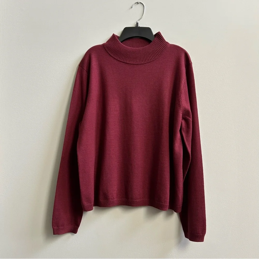NWOT Pendleton Women’s 100% Merino Wool Crewneck Knit Sweater in Merlot, Size L